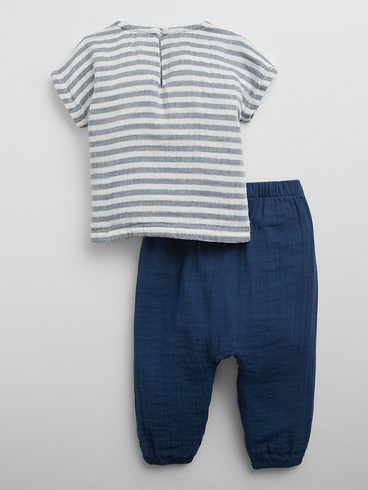Image number 2 showing, Baby Gauze Two-Piece Outfit Set
