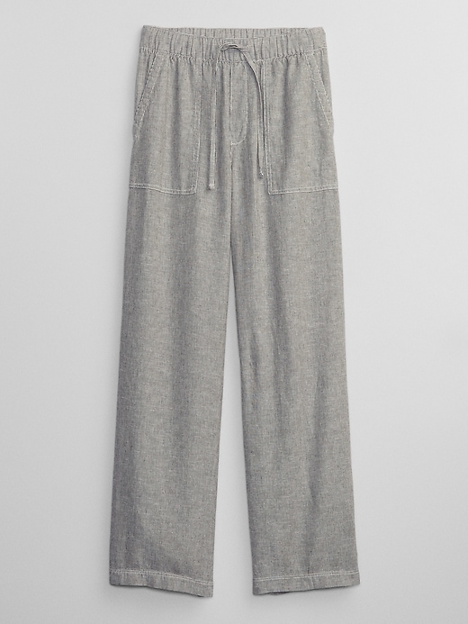 Image number 3 showing, Linen-Blend Wide-Leg Pull-On Pants