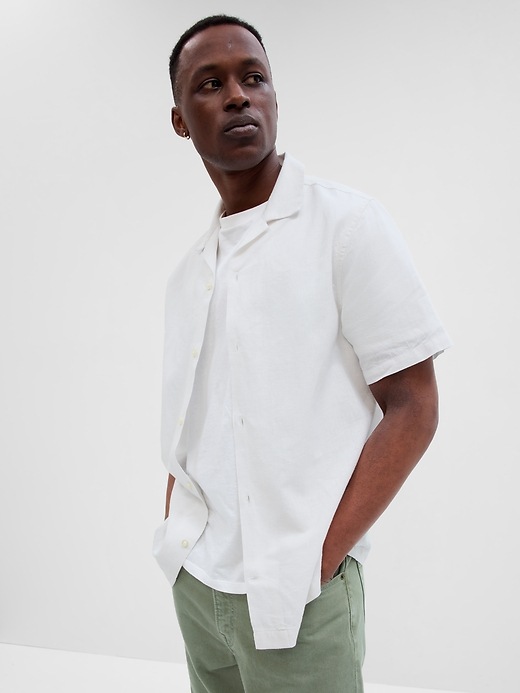 Image number 1 showing, Linen-Blend Vacay Shirt in Standard Fit