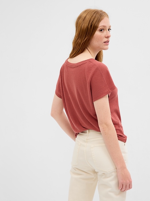 Image number 2 showing, Relaxed Linen-Blend Dolman T-Shirt