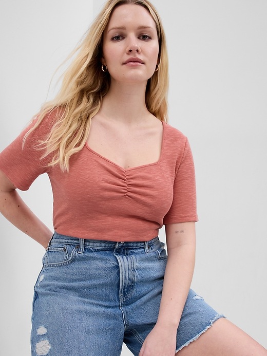 ribbed ruched top