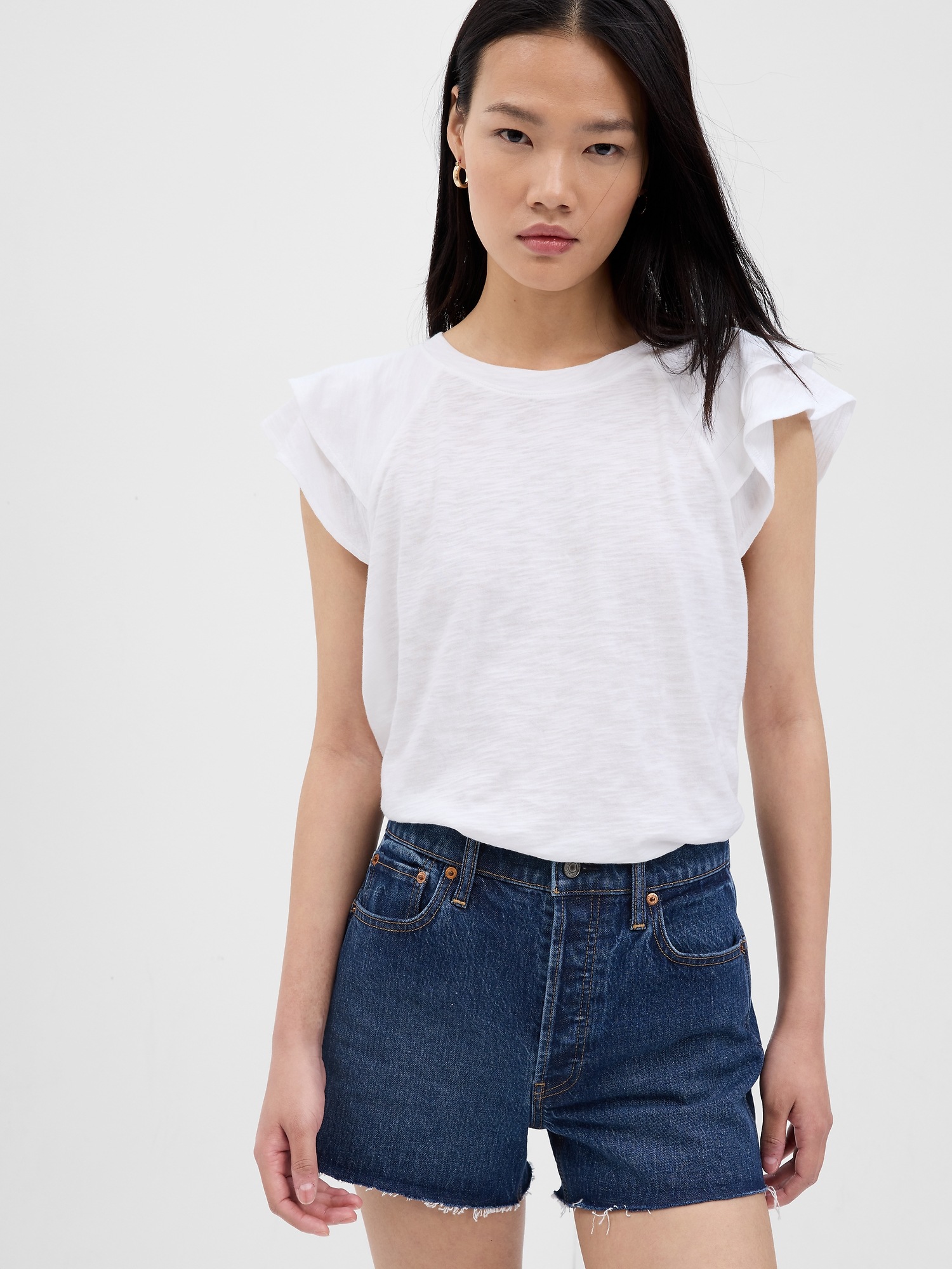 Ruffle Sleeve T-Shirt
