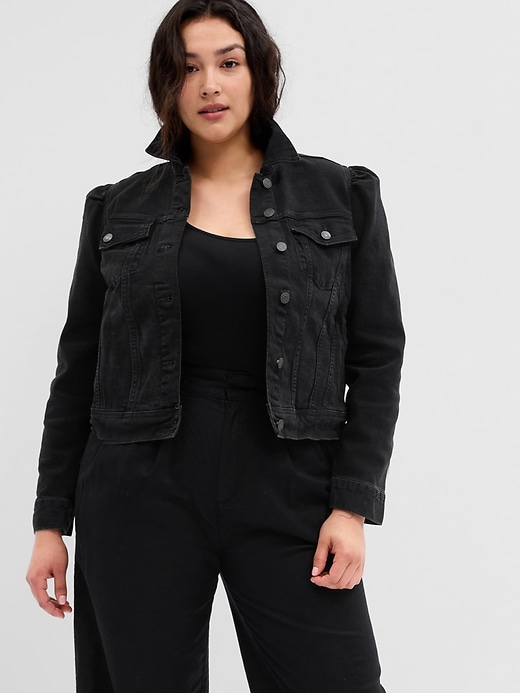Image number 3 showing, Puff Sleeve Icon Denim Jacket with Washwell