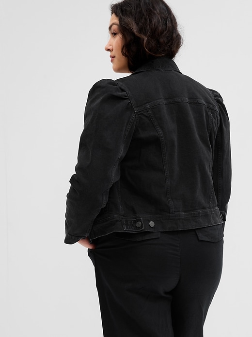 Image number 4 showing, Puff Sleeve Icon Denim Jacket with Washwell