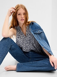 Sleeveless Pintuck Top | Gap Factory