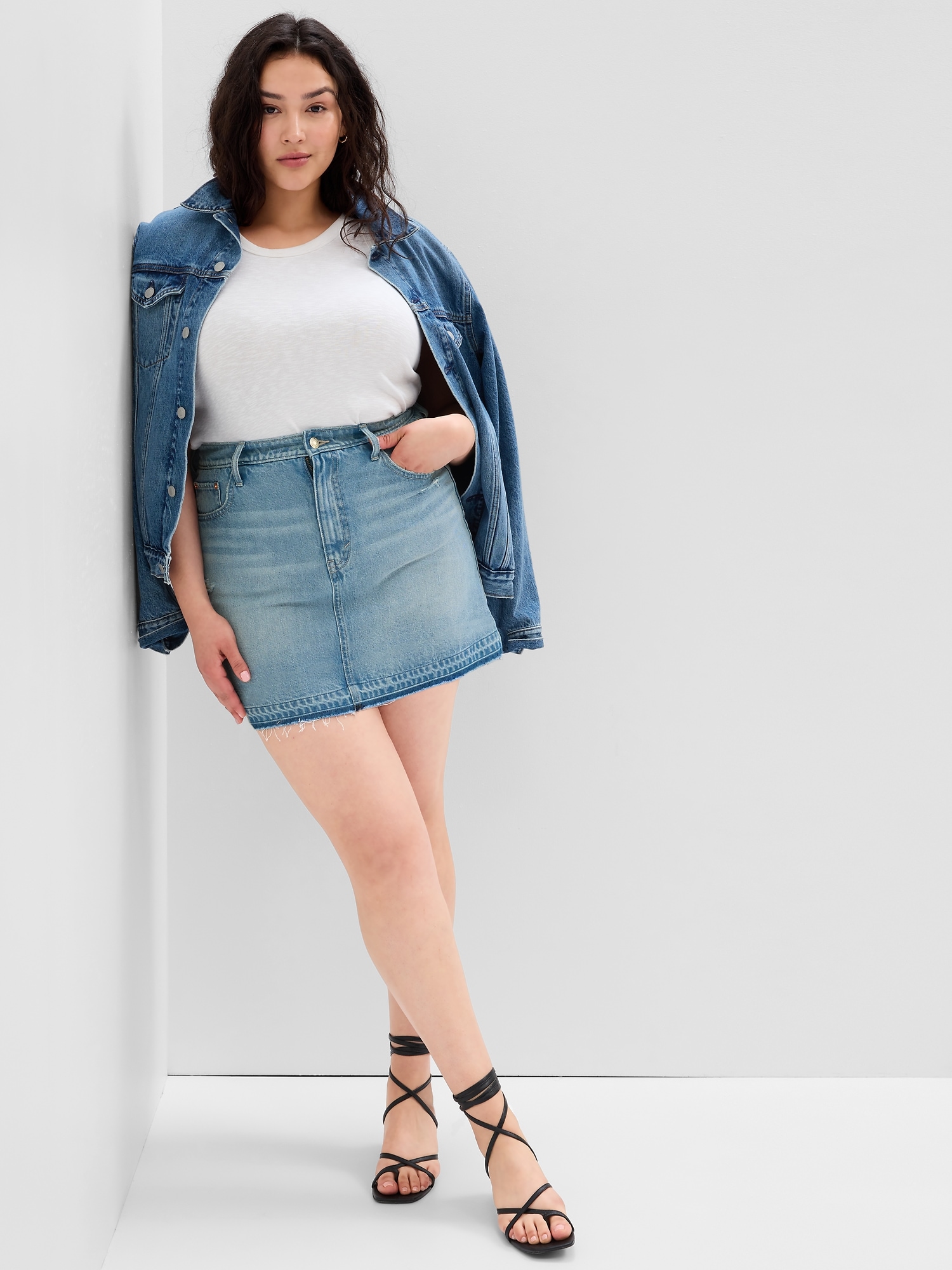 Denim Mini Skirt with Washwell | Gap Factory