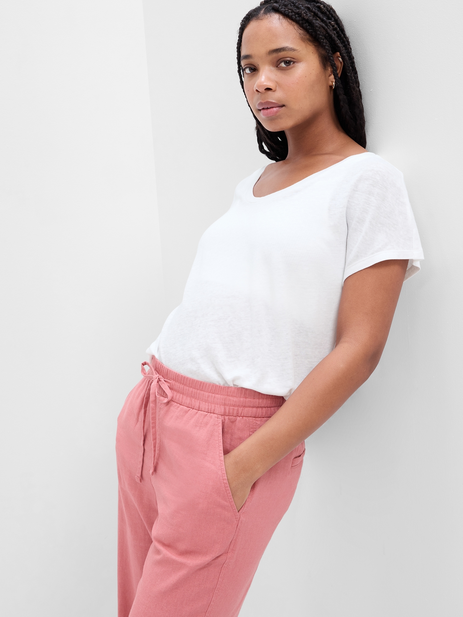 Relaxed Linen Dolman T-Shirt