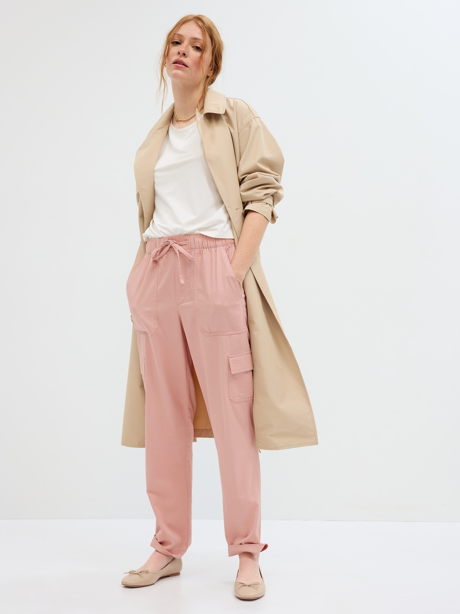 Yuyuzo Petite Women Work Pants Elastic Waist Slim Business Trousers Solid  Color Office Slacks with Pockets