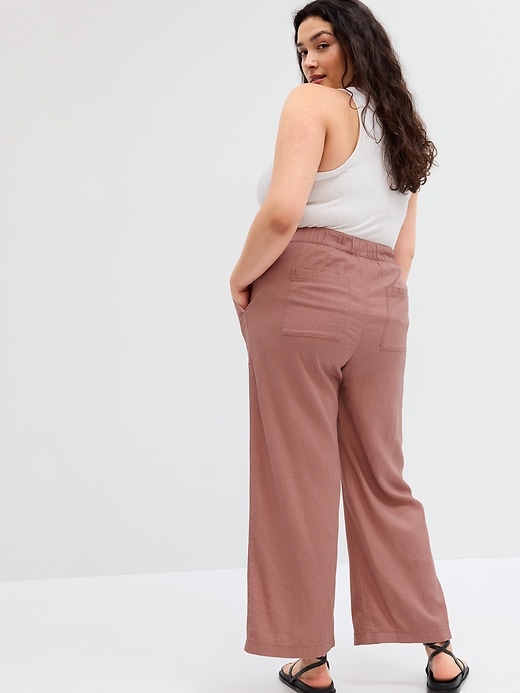 Image number 2 showing, Wide-Leg Linen-Blend Pants with Washwell
