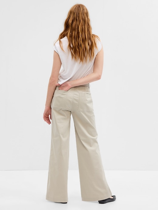 High Rise Wide-Leg Girlfriend Khakis with Washwell | Gap Factory