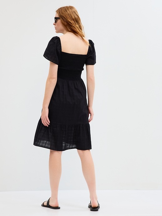 Smocked Squareneck Midi Dress | Gap Factory