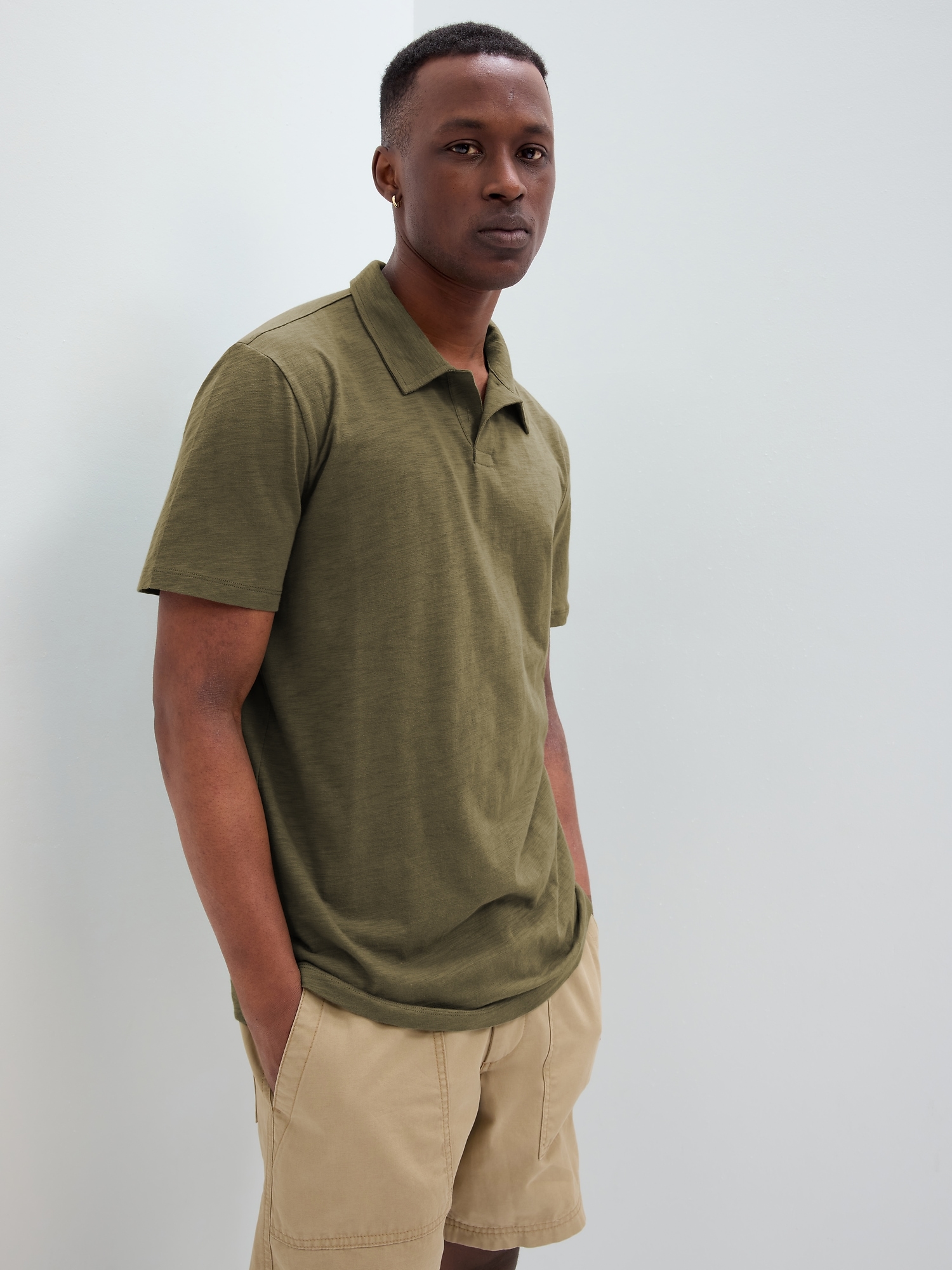 Lived-In Johnny Collar Polo Shirt | Gap Factory