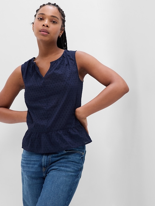 Image number 1 showing, Splitneck Peplum Top