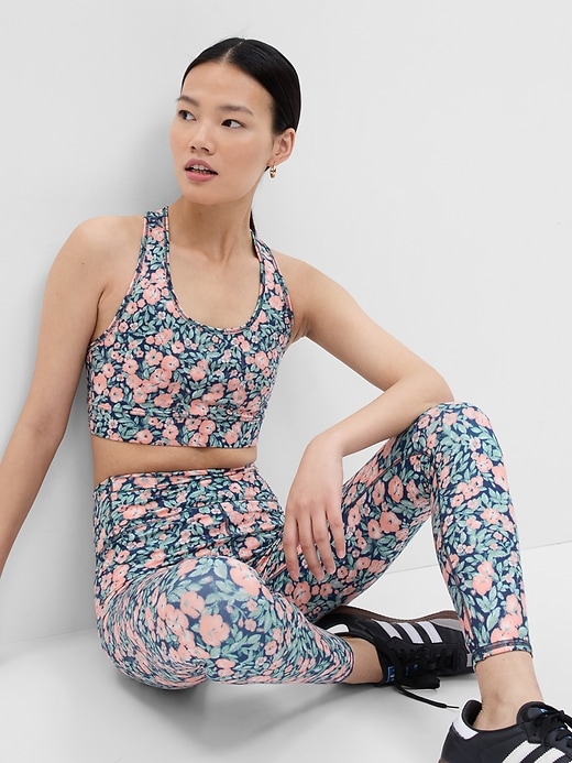 Gap Factory GapFit PowerMove High Rise Leggings (Size XS-2XL, Peach Floral)
