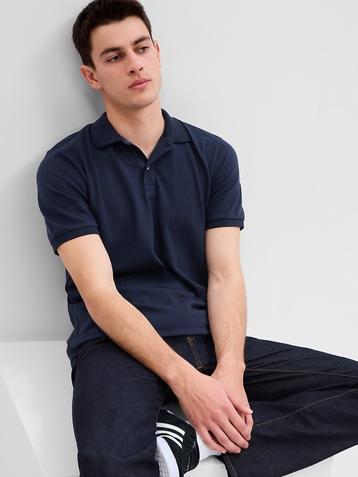 Image number 1 showing, Stretch Pique Polo Shirt