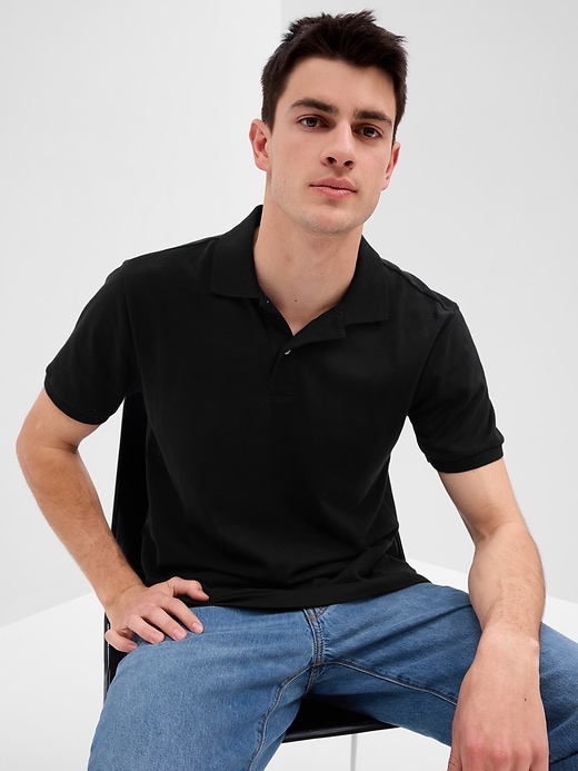 Image number 1 showing, Stretch Pique Polo Shirt