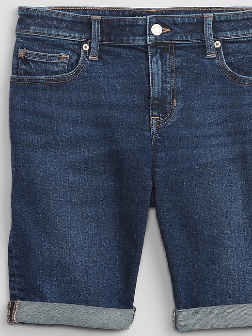 Image number 6 showing, 9" Mid Rise Denim Bermuda Shorts with Washwell