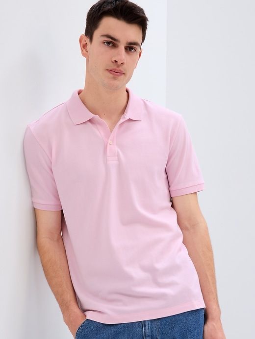 Gap Factory Men's Stretch Pique Polo Shirt (various sizes & light peony pink)