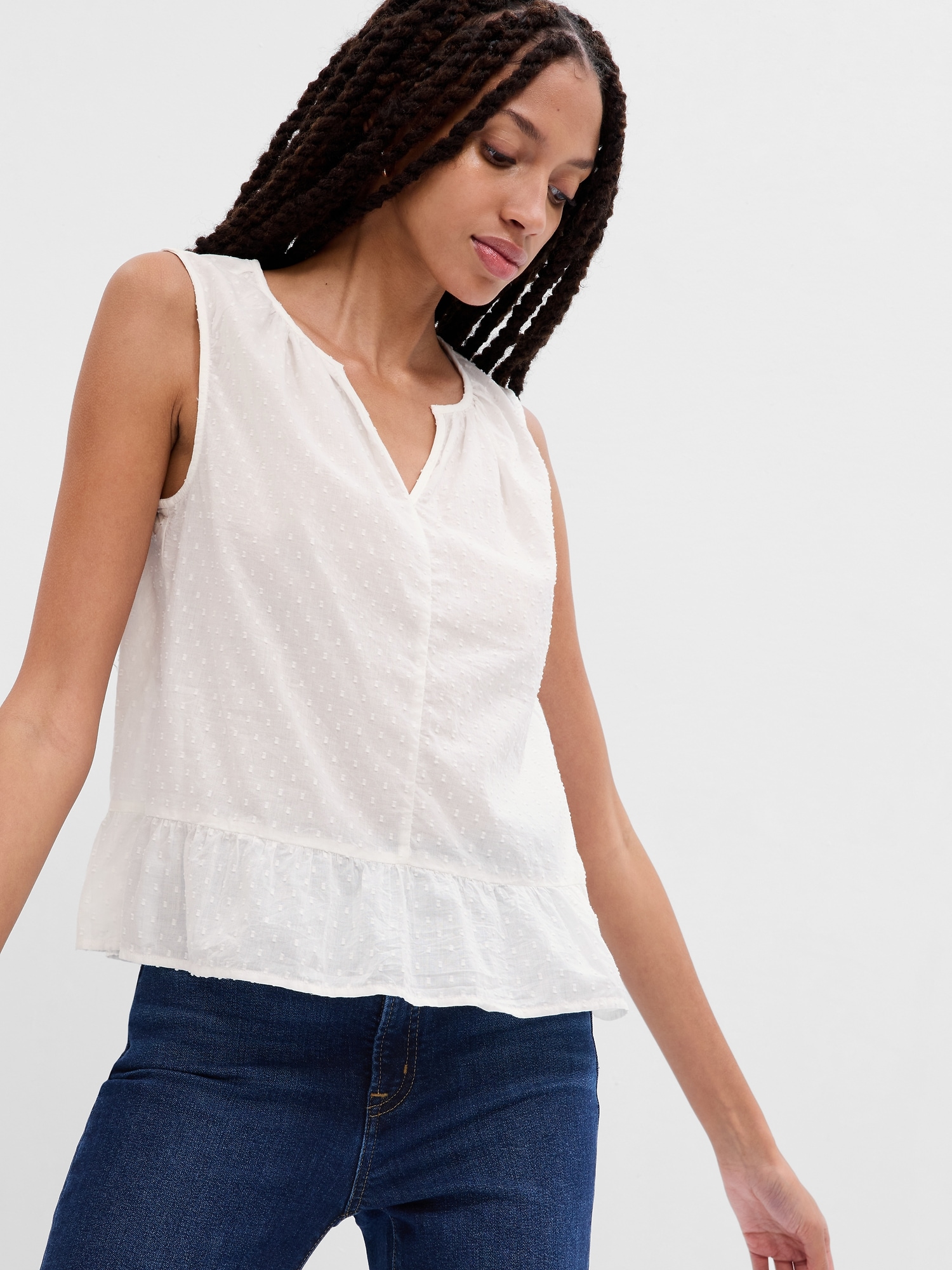 Splitneck Peplum Top