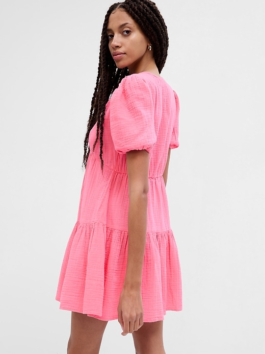 Gauze Puff Sleeve Mini Dress | Gap Factory