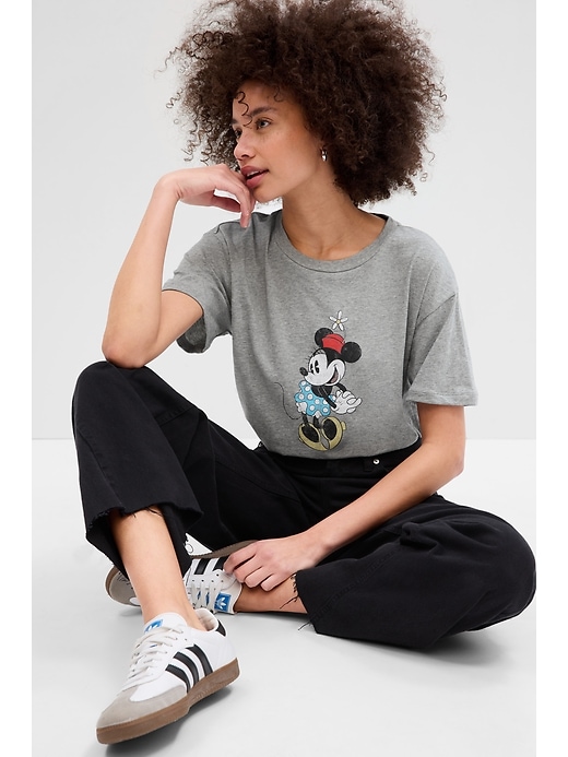 View large product image 1 of 2. Disney Mickey Mouse and Minnie Mouse Relaxed Graphic T-Shirt