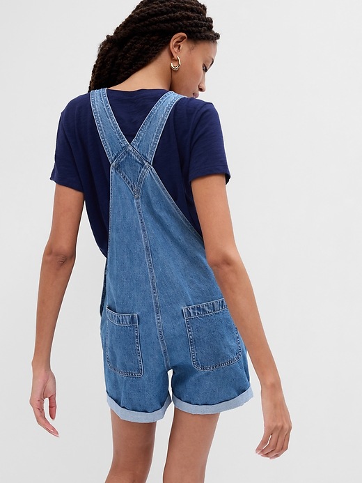 Image number 2 showing, Slouchy Denim Shortalls with Washwell
