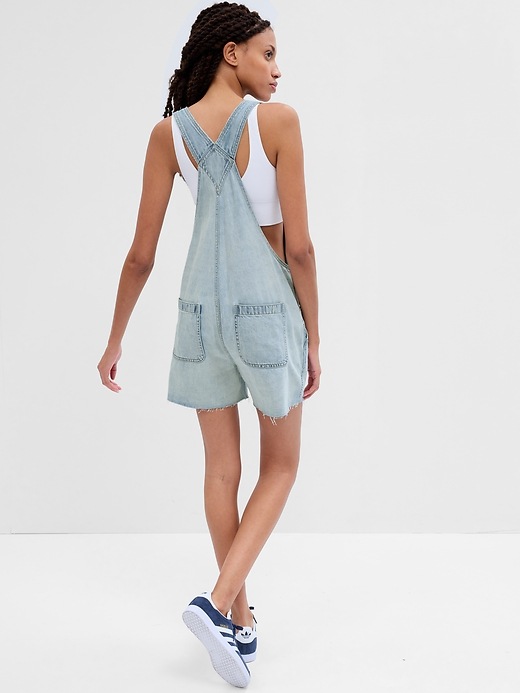 Image number 6 showing, Slouchy Denim Shortalls with Washwell