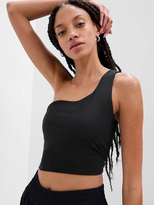 Image number 5 showing, GapFit Studio Ribbed One-Strap Sports Bra