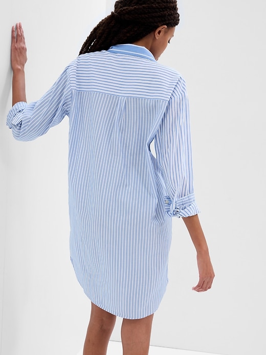 View large product image 2 of 2. Poplin PJ Shirtdress