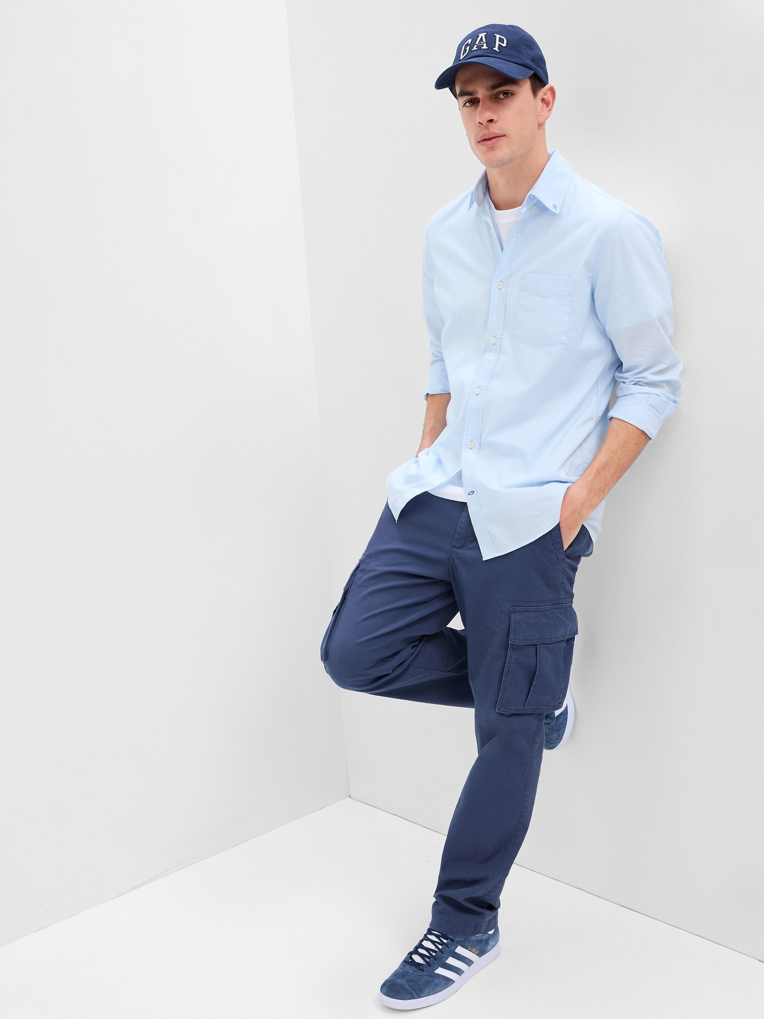 Stretch Poplin Shirt in Slim Fit