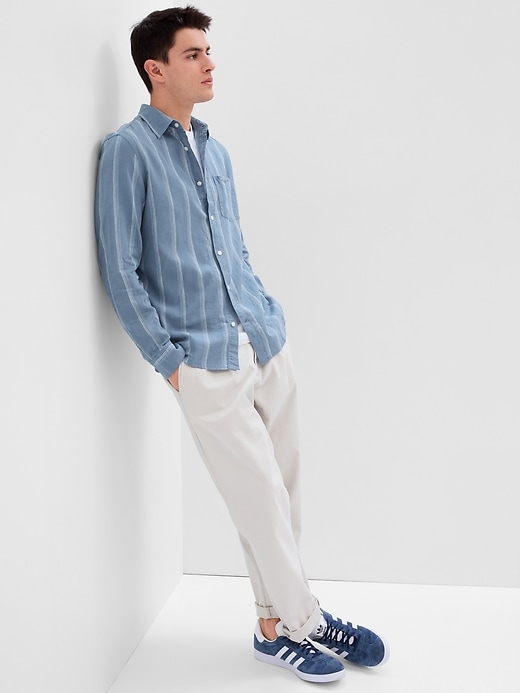 View large product image 1 of 1. Linen-Cotton Shirt in Standard Fit