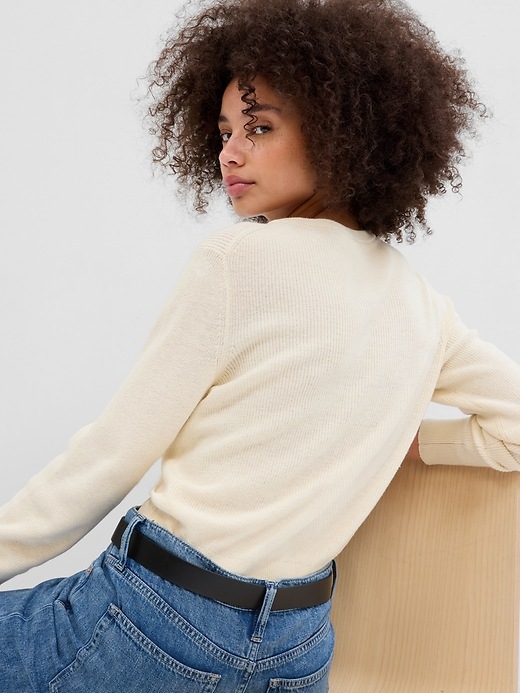 Image number 2 showing, Ribbed Crewneck Cardigan