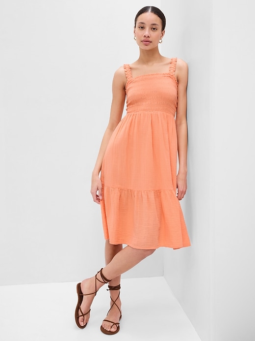 Image number 1 showing, Smocked Midi Dress