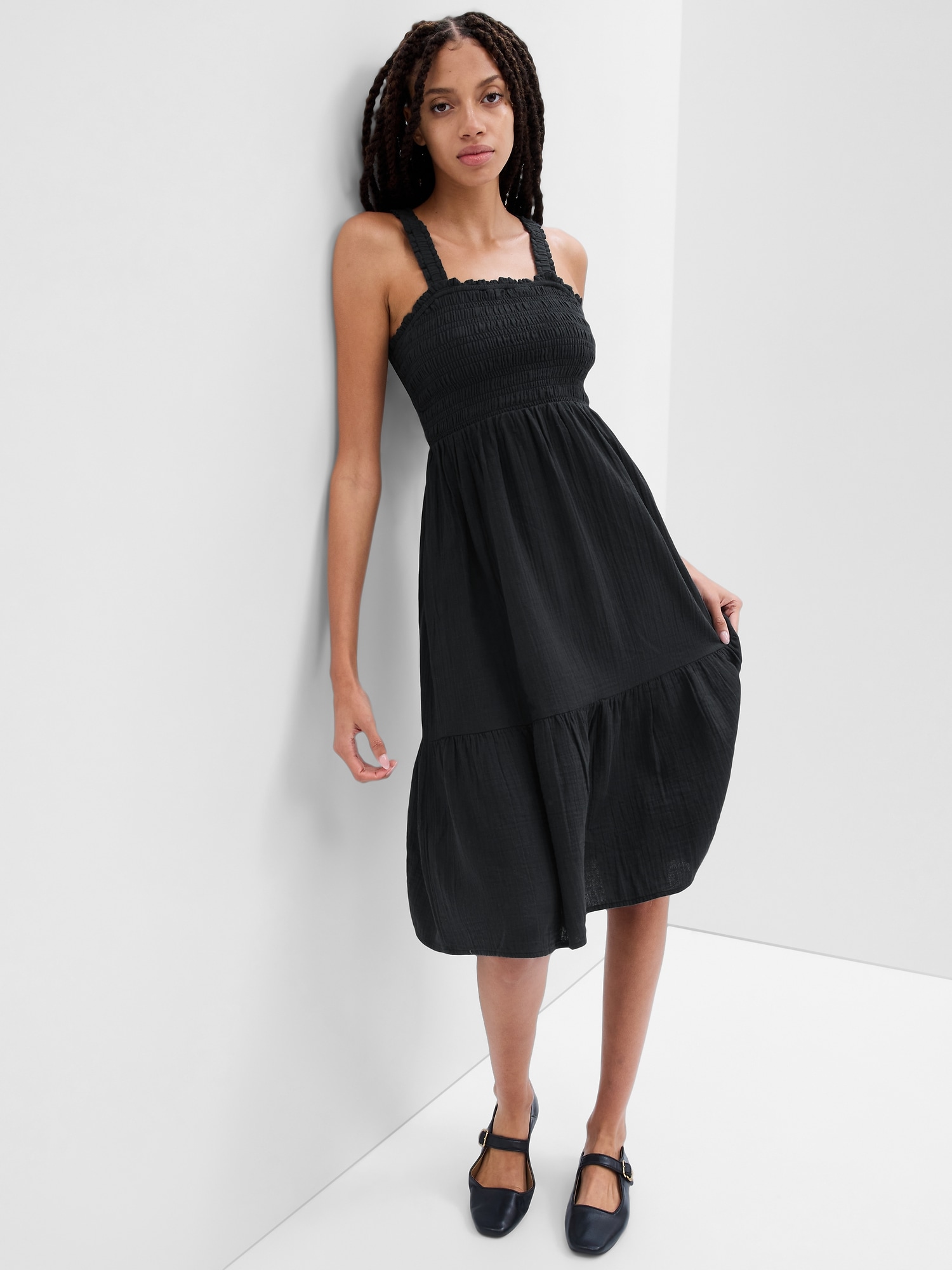 Smocked Midi Dress | Gap Factory