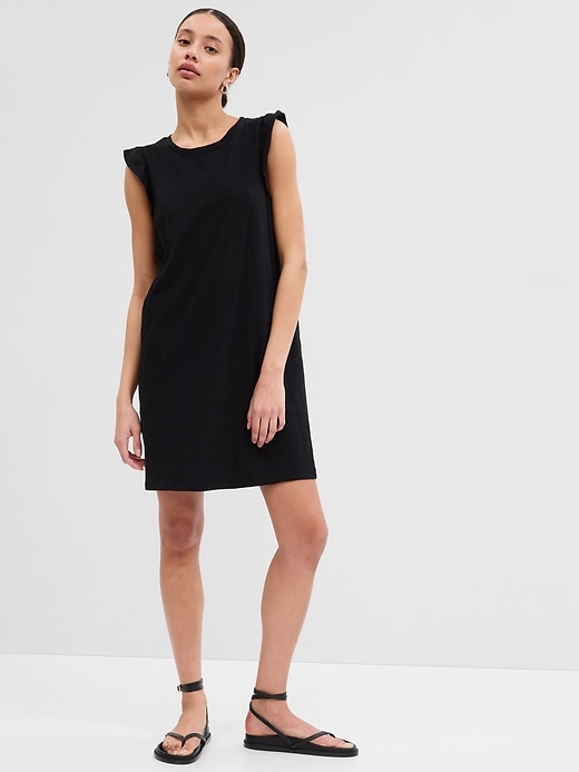 Image number 1 showing, Relaxed Flutter Sleeve T-Shirt Dress