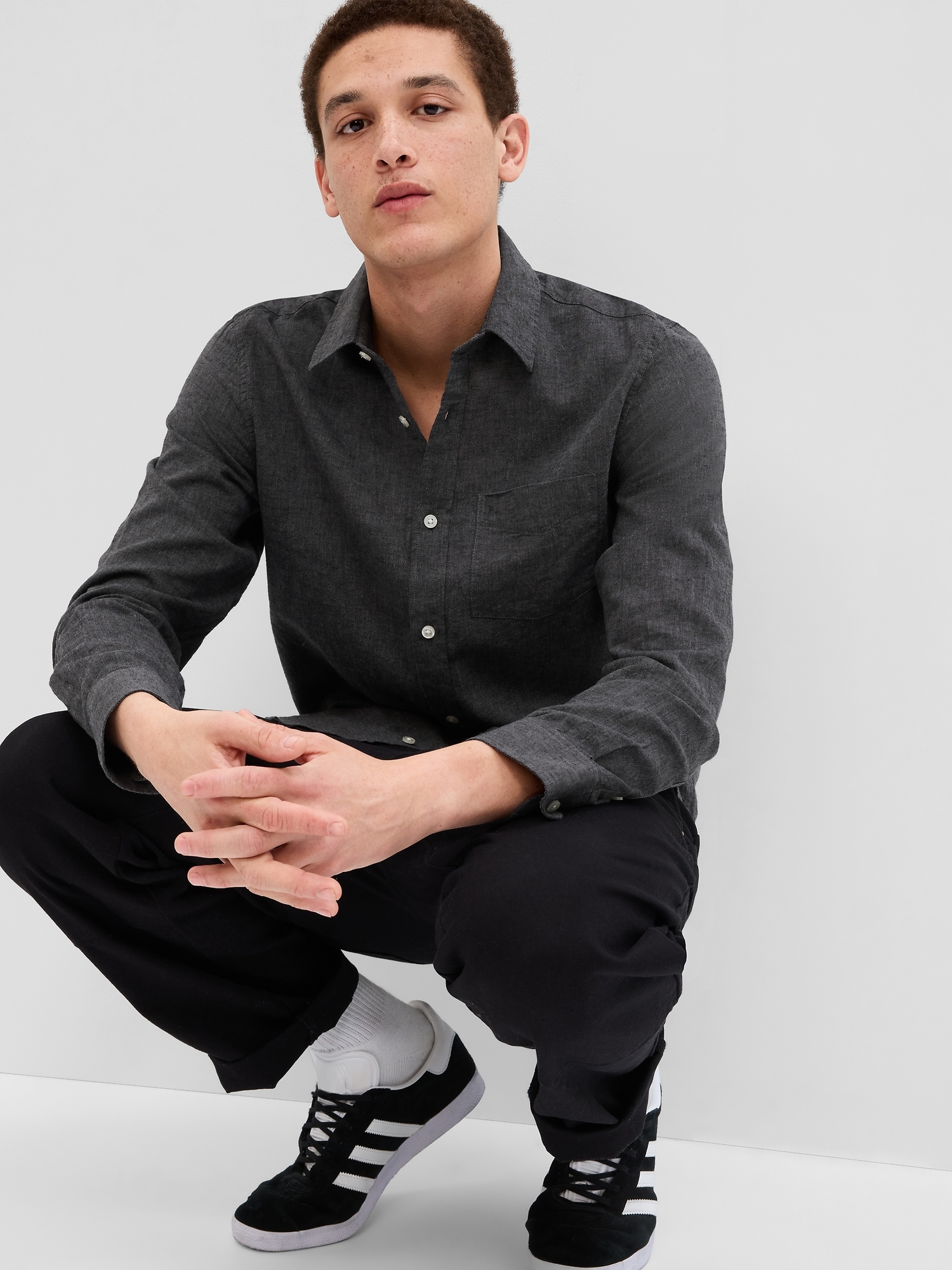 Linen-Cotton Shirt in Standard Fit