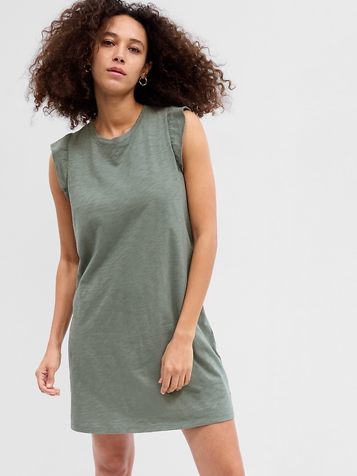 Image number 1 showing, Relaxed Flutter Sleeve T-Shirt Dress