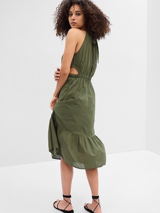 Poplin Halter Midi Dress | Gap Factory