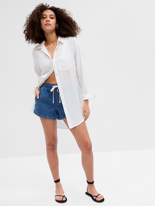 Image number 1 showing, 3.5" Denim Pull-On Shorts with Washwell