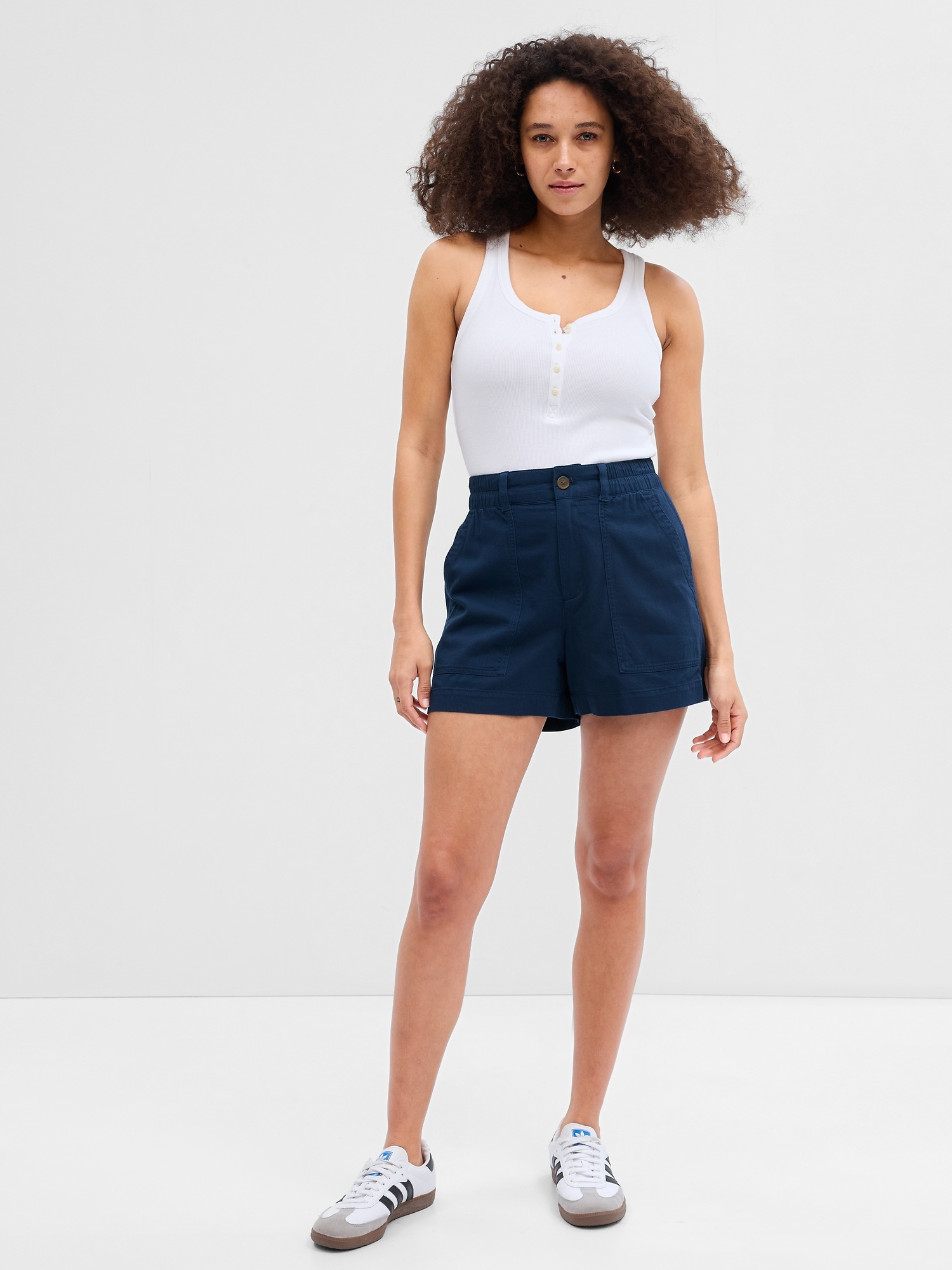 4 High Rise Pull-On Utility Shorts