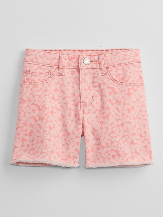 View large product image 1 of 3. Kids Mid Rise Print Midi Denim Shorts with Washwell