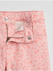 View large product image 3 of 3. Kids Mid Rise Print Midi Denim Shorts with Washwell