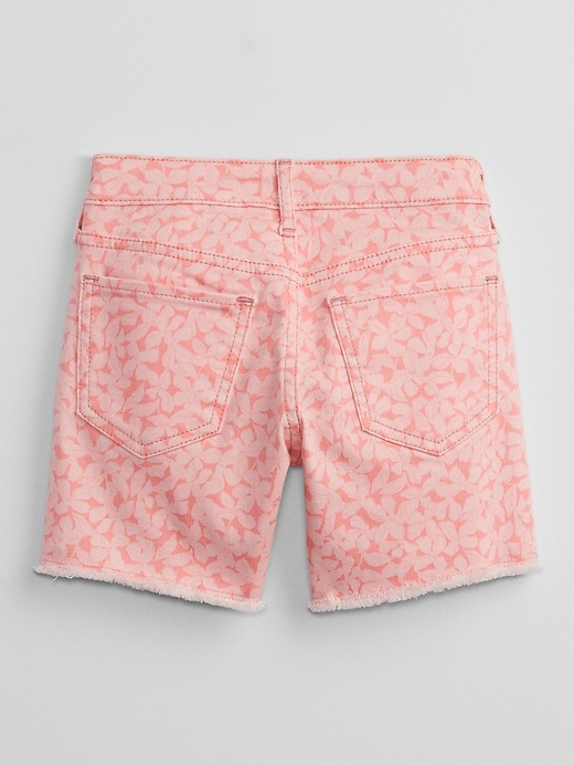 View large product image 2 of 3. Kids Mid Rise Print Midi Denim Shorts with Washwell