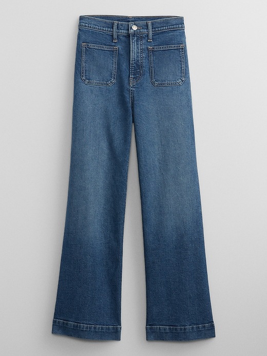 Image number 5 showing, High Rise Wide-Leg Crop Jeans with Washwell