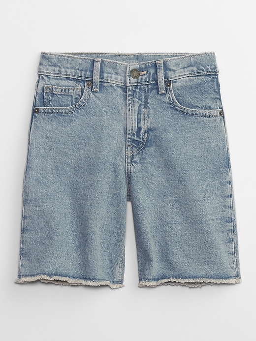 View large product image 1 of 3. Kids High Rise Denim '90s Loose Bermuda Shorts with Washwell
