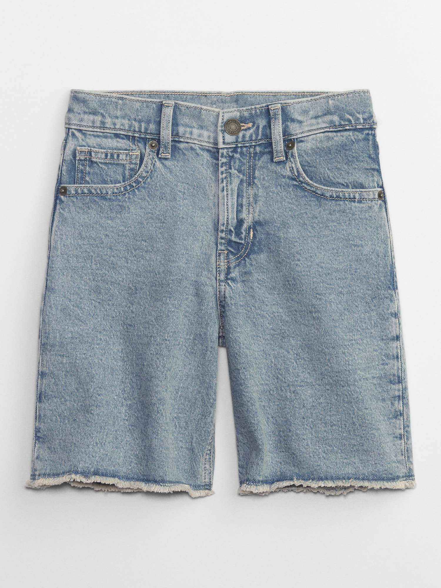 Drapey High-Rise Denim Shorts in Gabler Wash