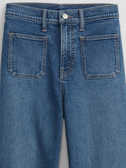 Image number 6 showing, High Rise Wide-Leg Crop Jeans with Washwell