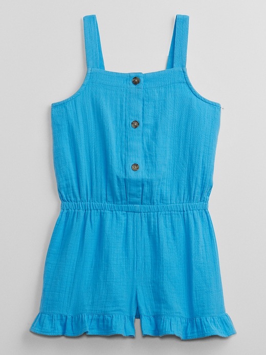 View large product image 1 of 2. Kids Gauze Ruffle Romper