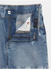 View large product image 3 of 3. Kids High Rise Distressed Denim '90s Loose Bermuda Shorts with Washwell