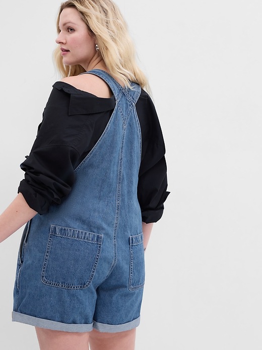 Image number 4 showing, Slouchy Denim Shortalls with Washwell